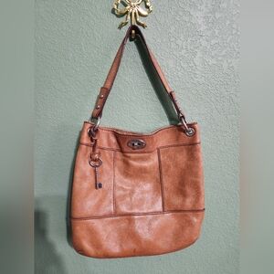 Fossil Brown Leather Hobo Shoulder/crossbody Bag